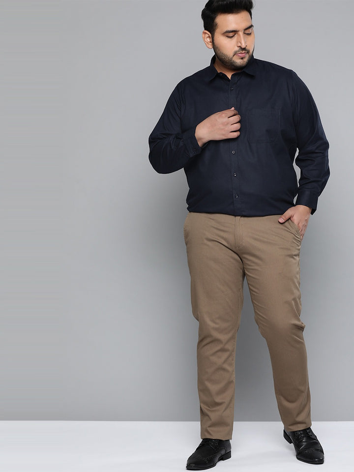 Navy Blue: Spread Collar Shirt