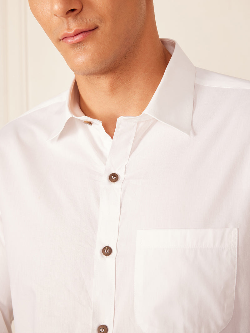 White: Full Sleeves Sustainable Hemp Shirt