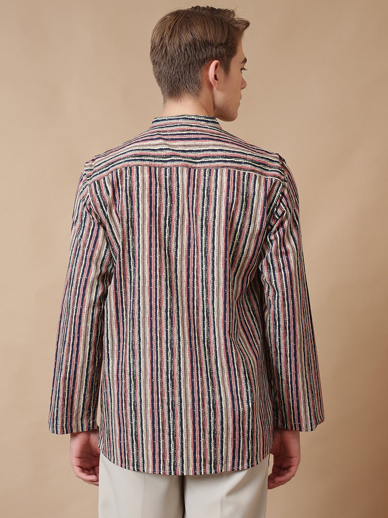 Earthy Striped Cotton Kurta