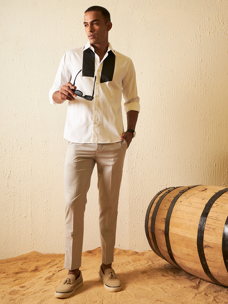 White: Full Sleeves Casual Shirt