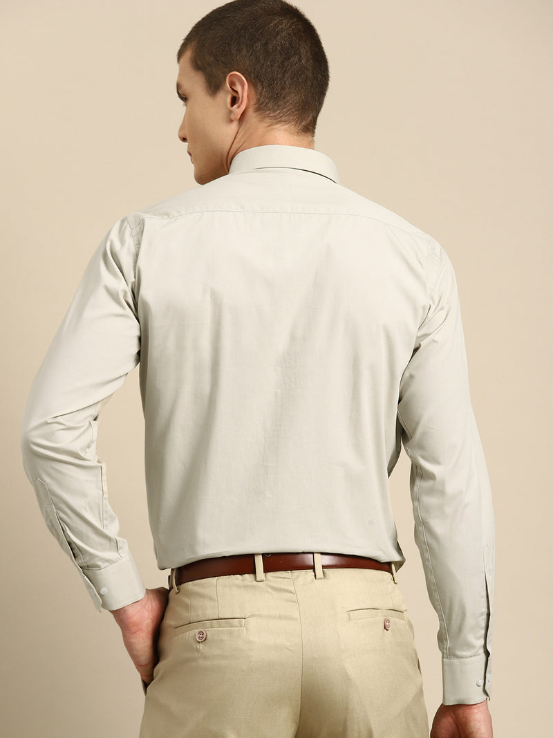 Khaki: solid opaque Formal shirt