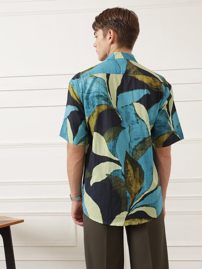 Abstract Print Oversized Shirt