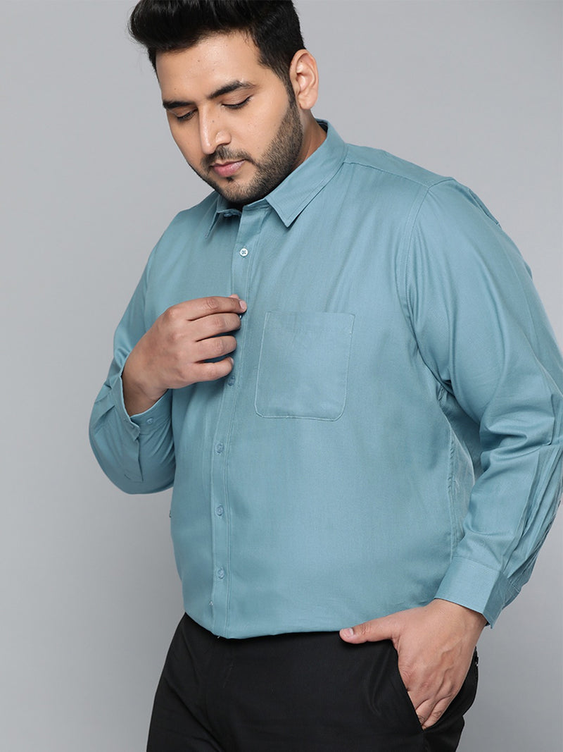 DENNISON Men Blue Smart Slim Fit Pure Cotton Solid Formal Shirt