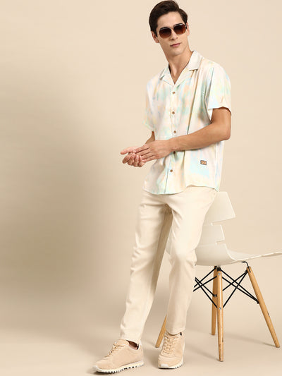 DENNISON Men Smart Opaque Printed Cuban Collar Casual Shirt