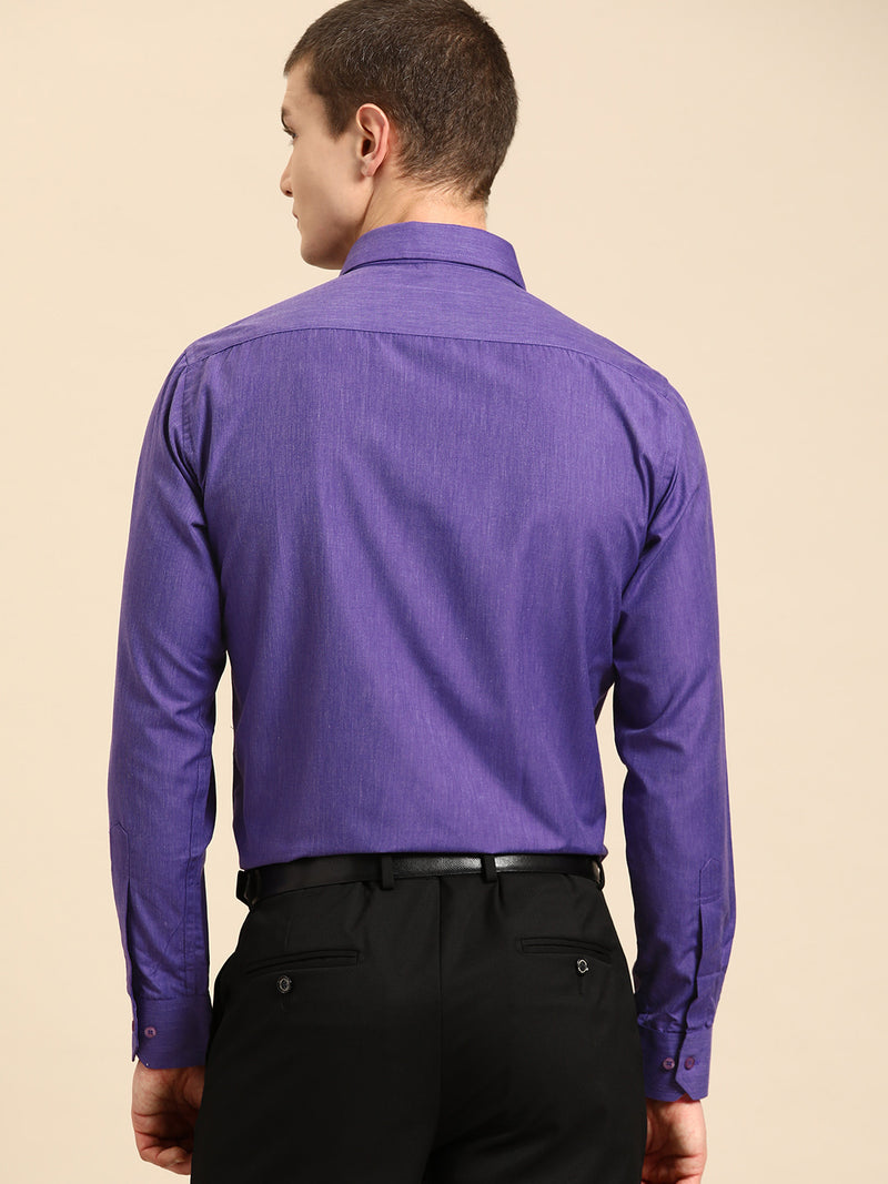 DENNISON Men Purple Smart Opaque Formal Shirt