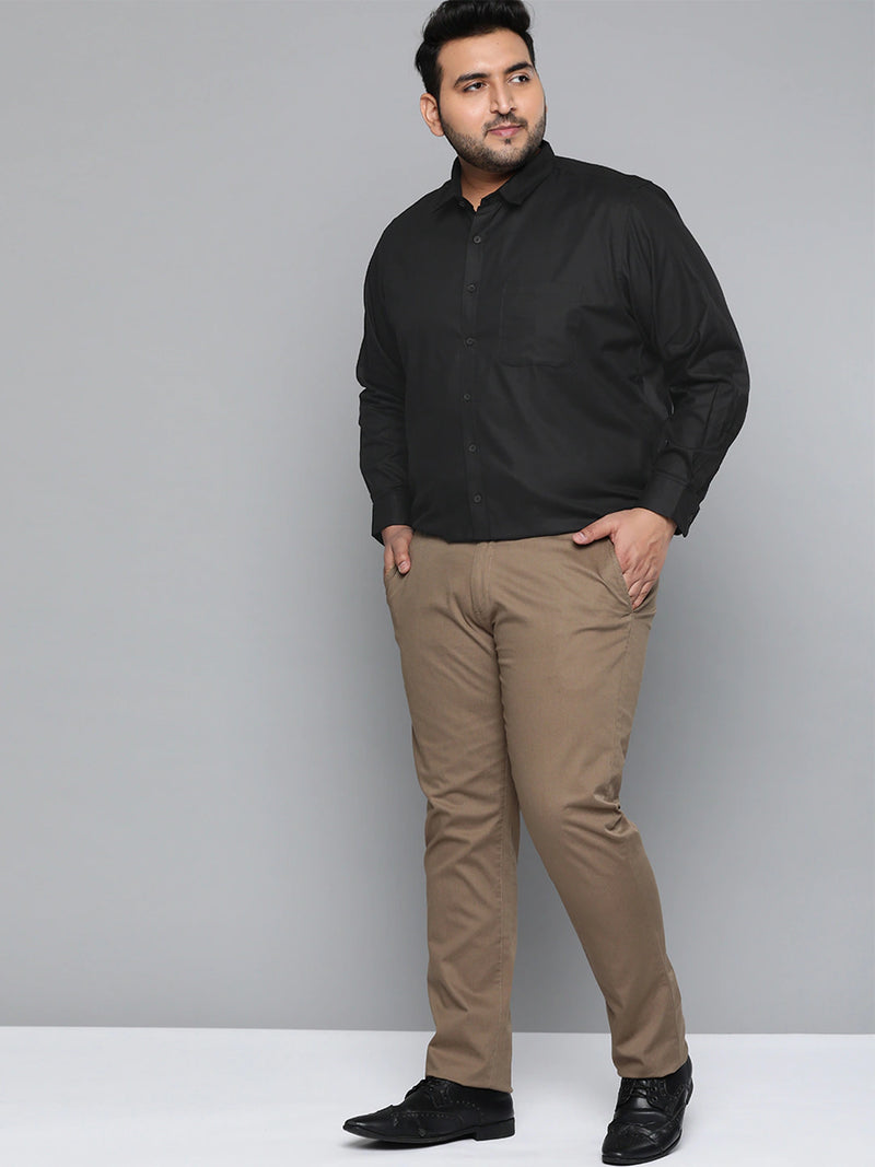 Black: Pure Cotton Solid Formal Shirt