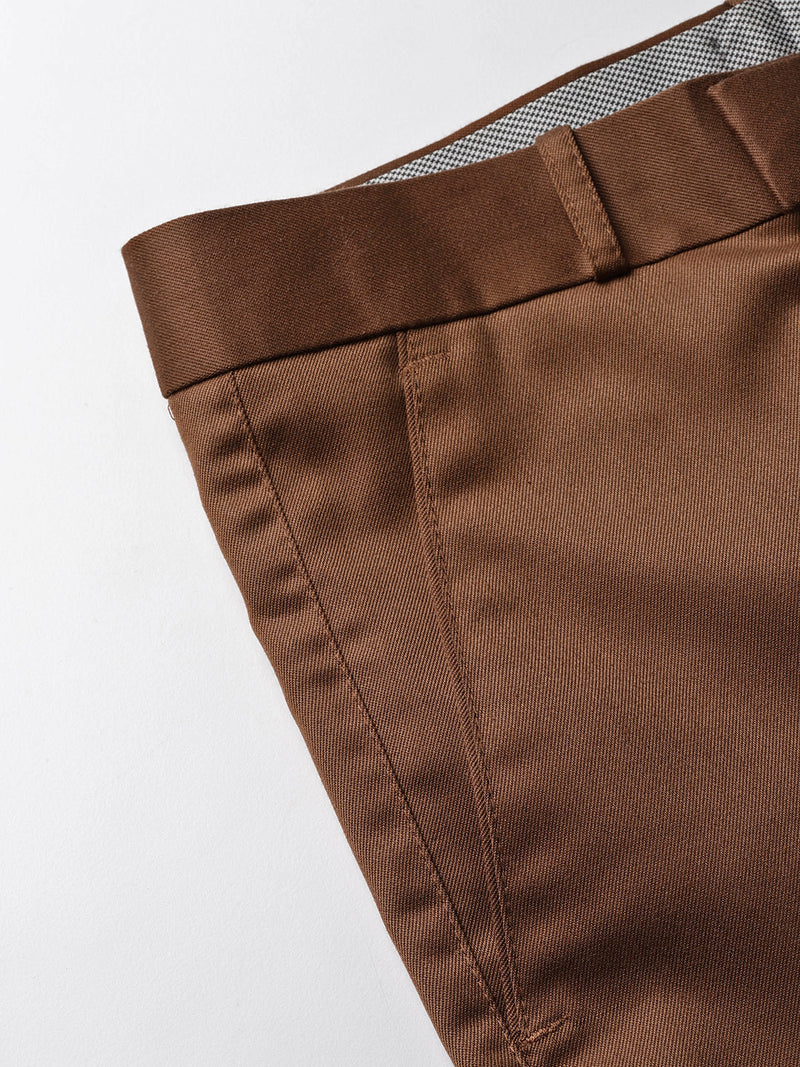 DENNISON Men Brown Smart Tapered Fit Trousers