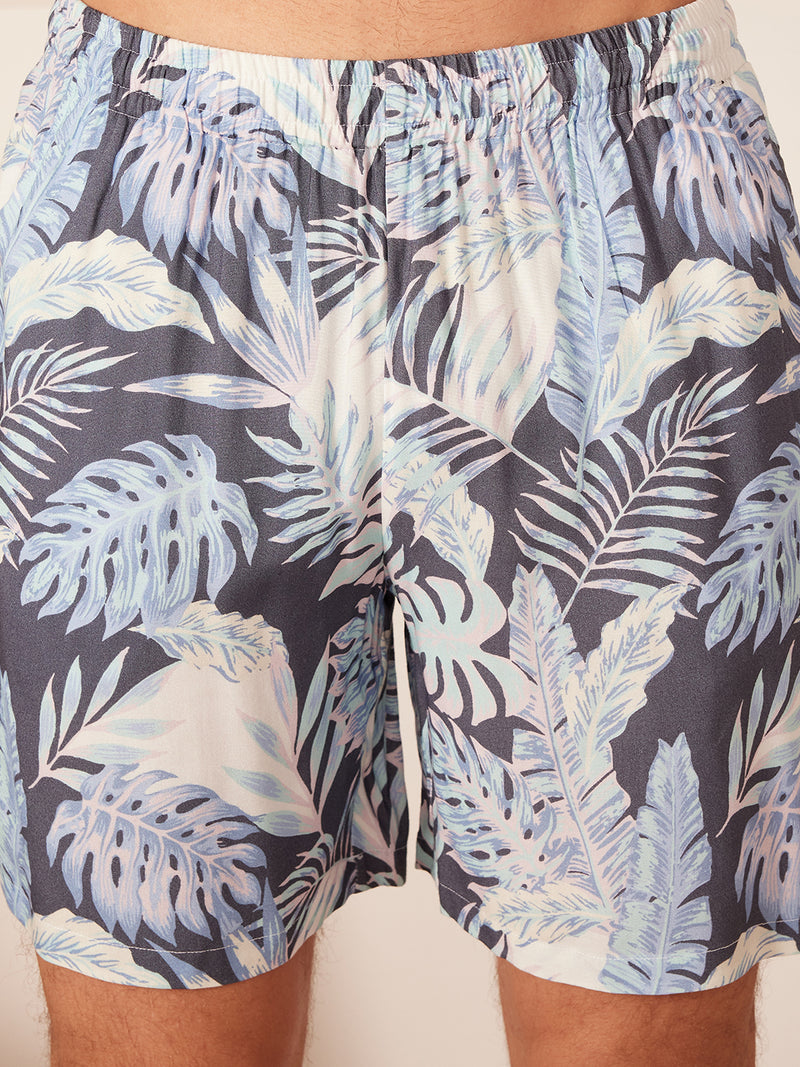 DENNISON Men Comfort Fit Coord Set | Printed Shirt With Shorts