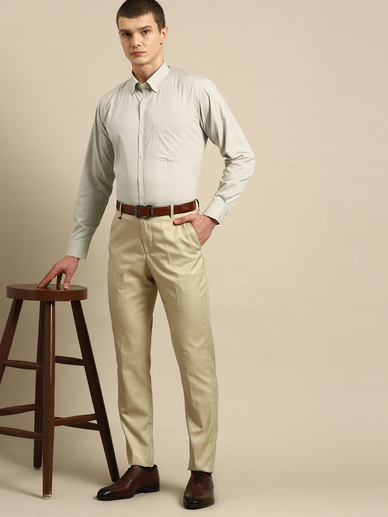 Khaki: solid opaque Formal shirt