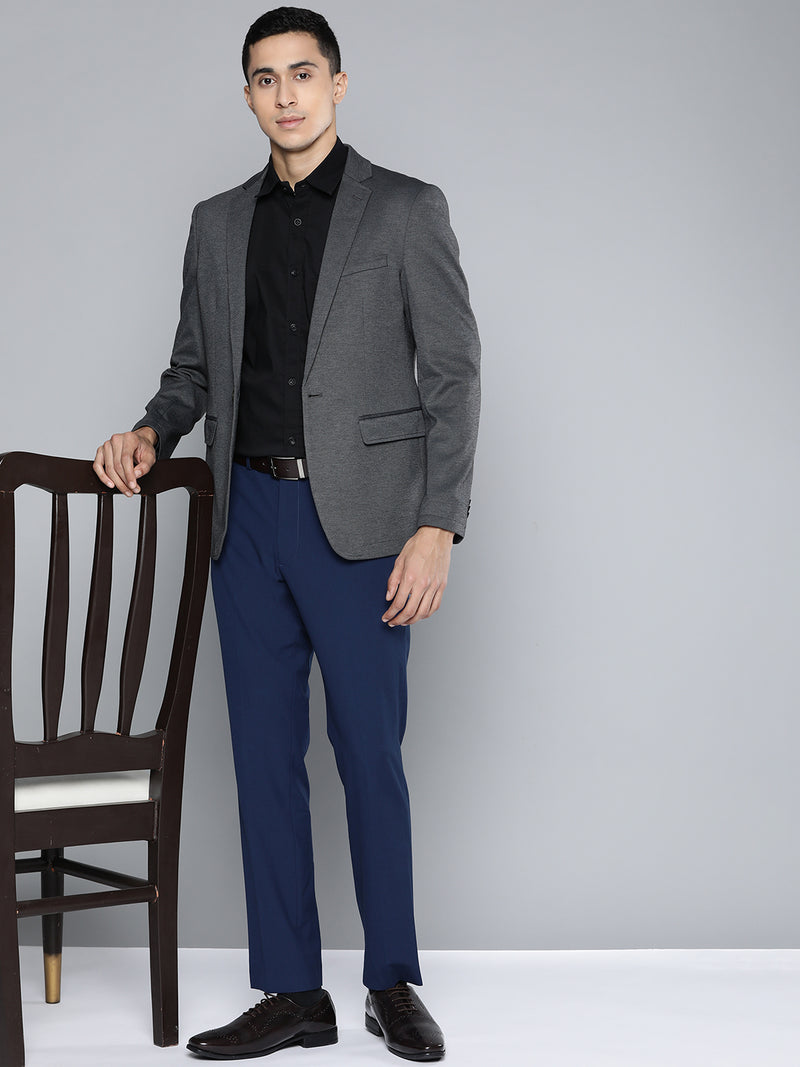 Black: Solid Stretchable Formal Shirt
