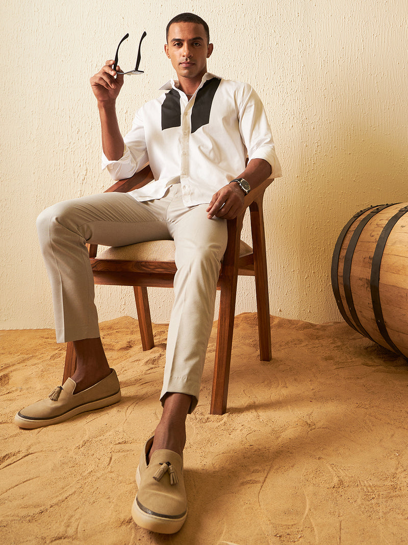 White: Full Sleeves Casual Shirt