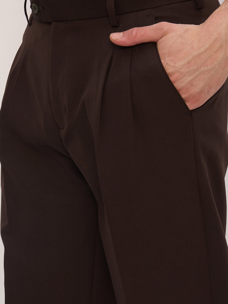 Brown: Korean Double pleated Baggy Fit Trouser