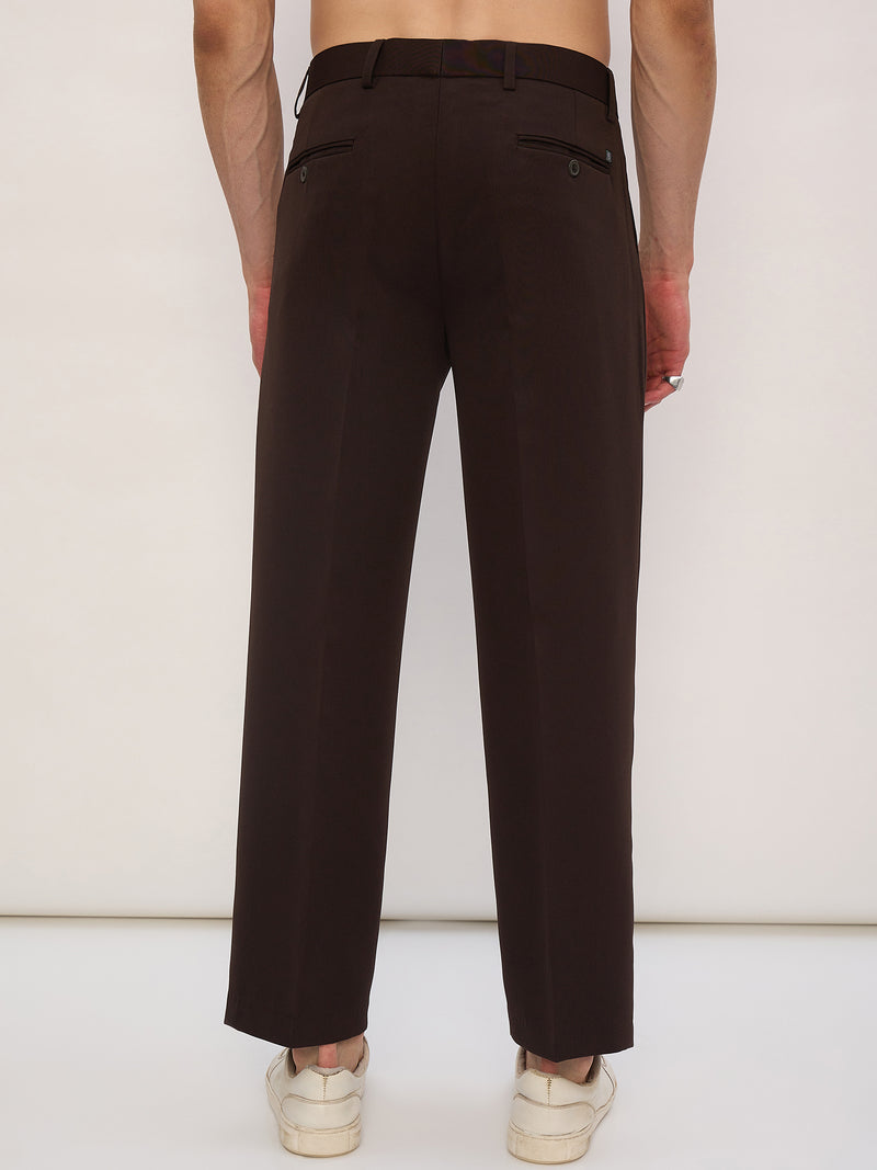 Brown: Korean Double pleated Baggy Fit Trouser