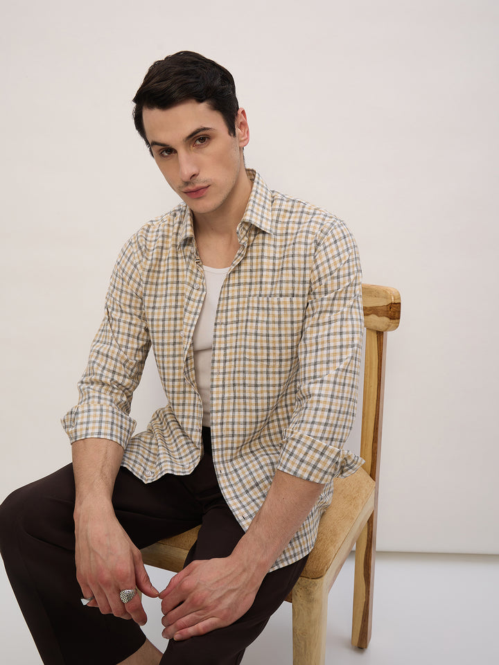 Yellow & White: Checkered Shirt