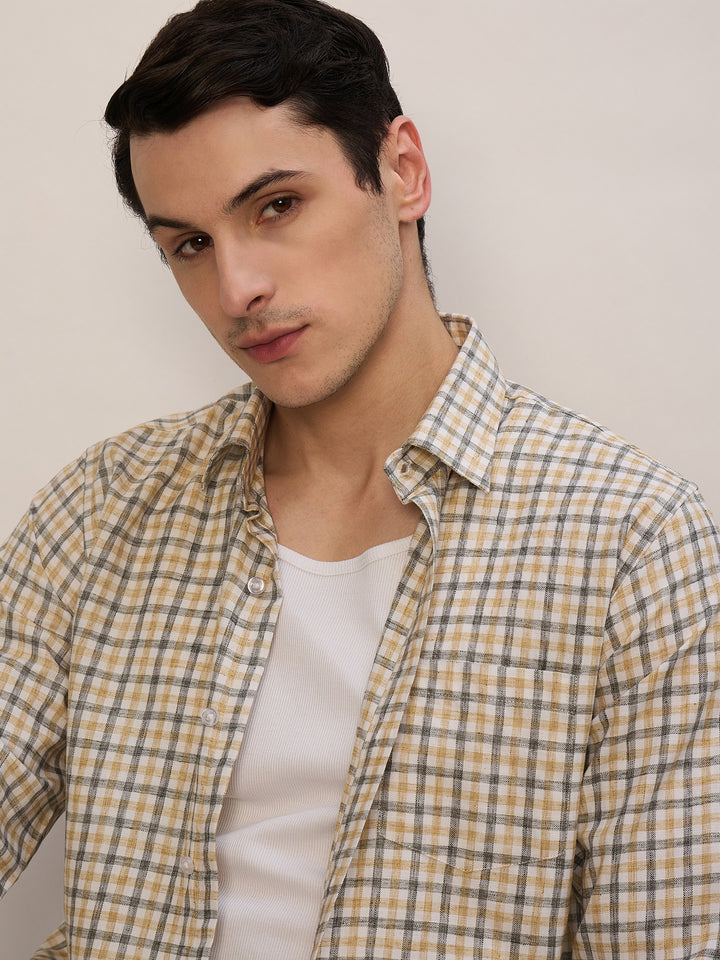 Yellow & White: Checkered Shirt