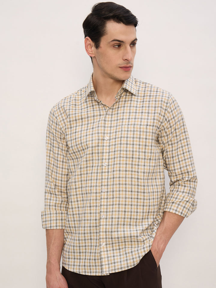 Yellow & White: Checkered Shirt