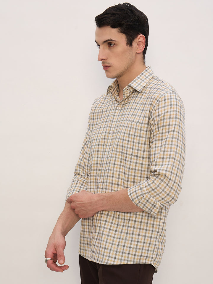 Yellow & White: Checkered Shirt