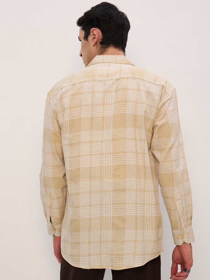 Beige & White: Checkered Shirt
