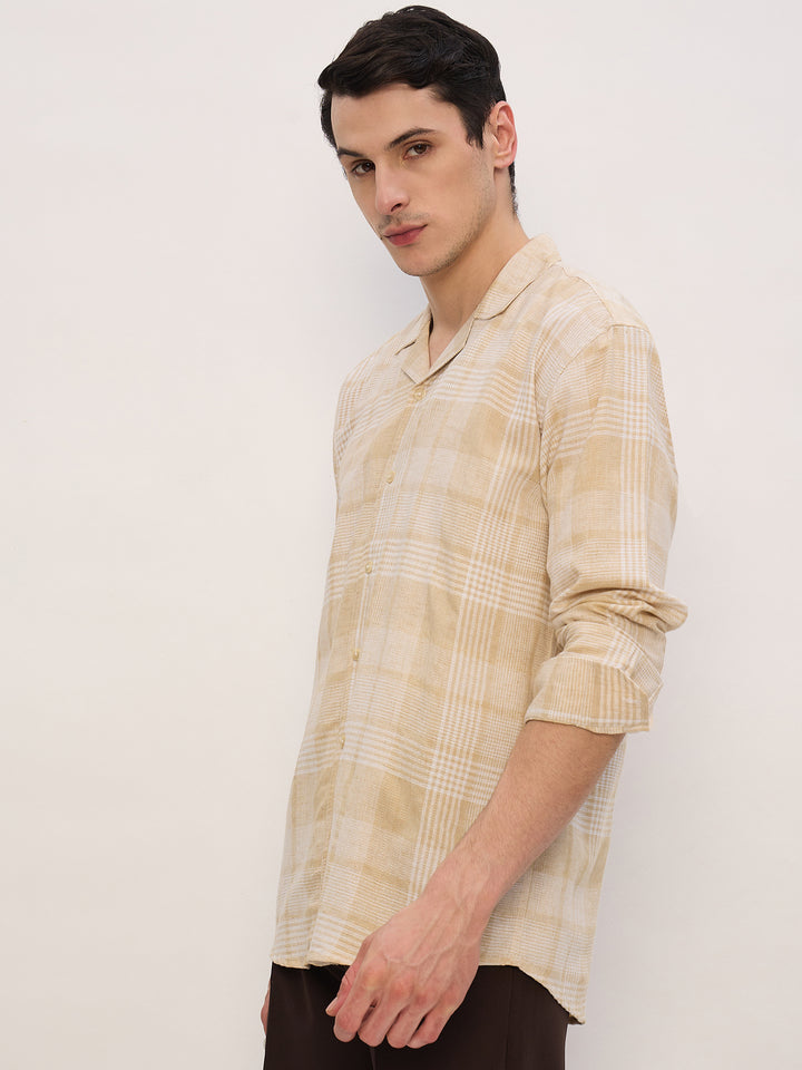 Beige & White: Checkered Shirt