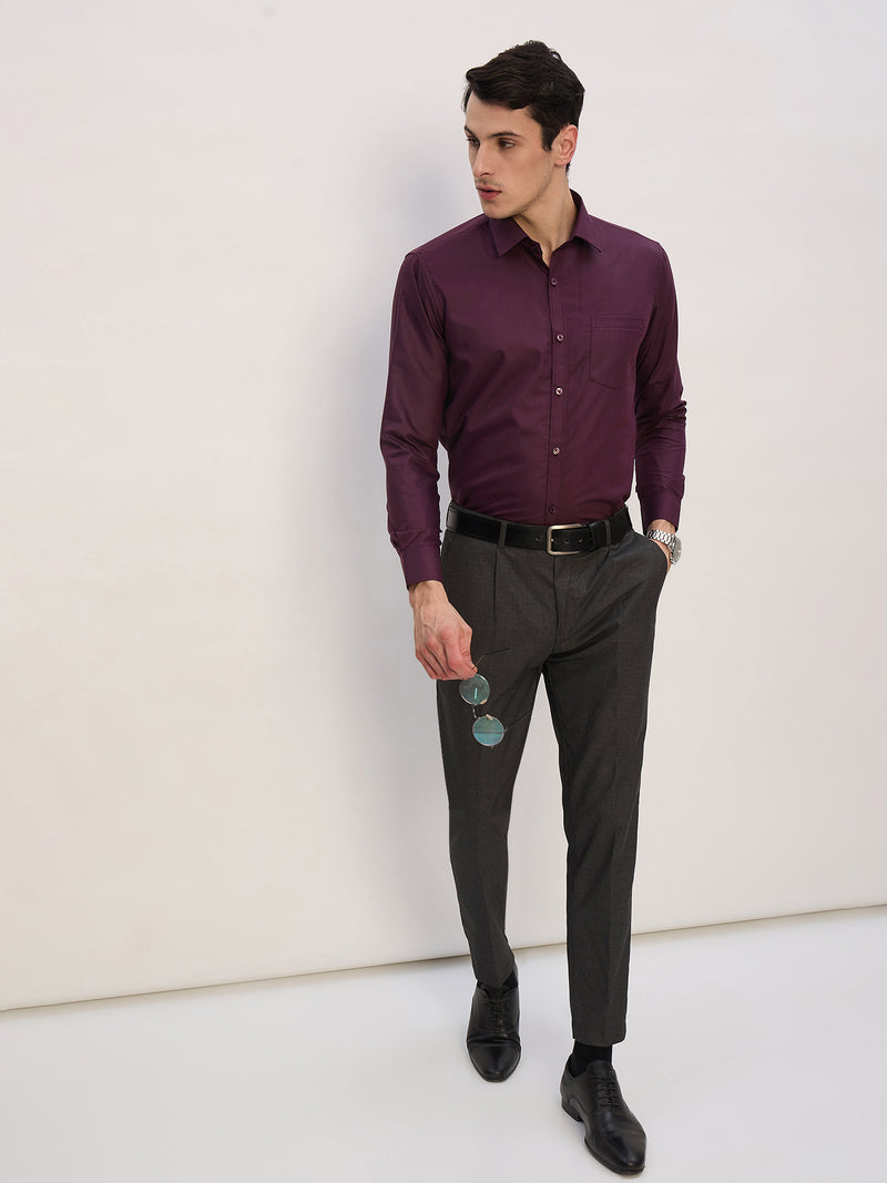 Wine: Party Wear Formal Shirt