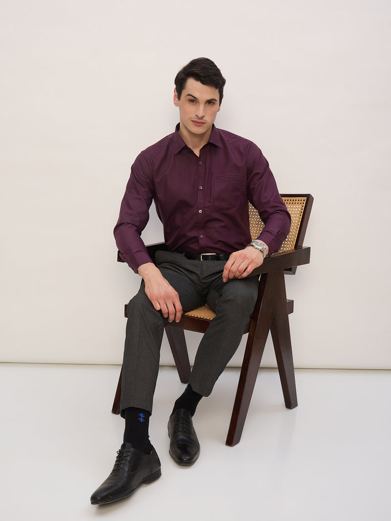 Charcoal Grey: Tapered Fit Pleated Trousers