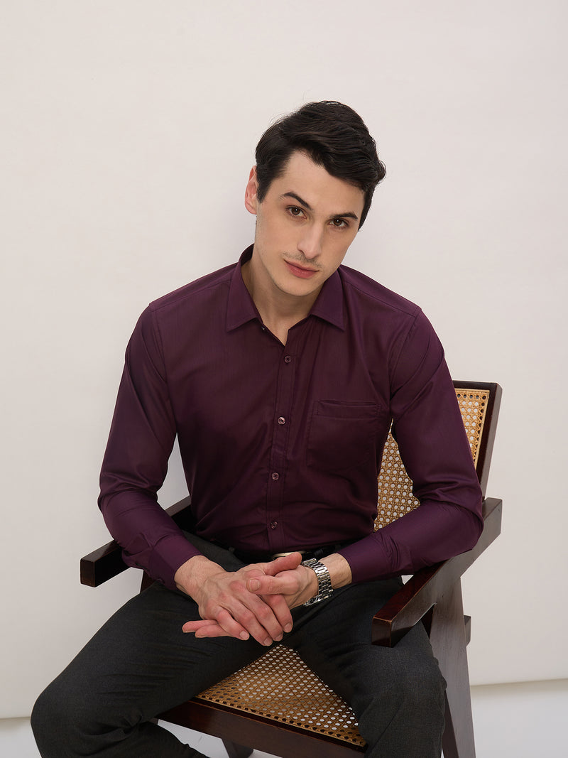 Wine: Party Wear Formal Shirt