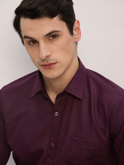Wine: Party Wear Formal Shirt