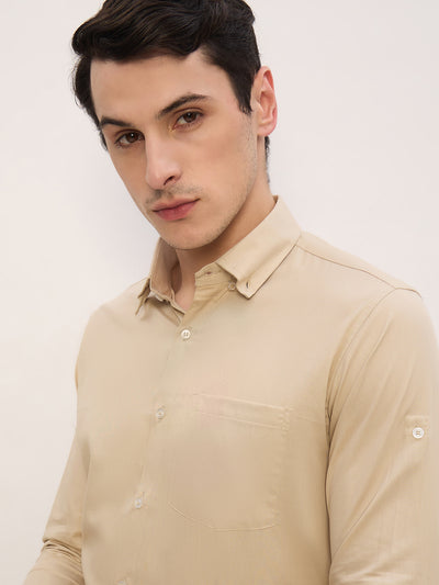 Beige: Full Sleeves Water Repellent Shirt