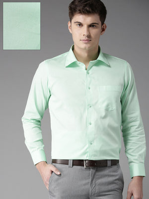 Green: Regular Fit Solid Formal Shirt