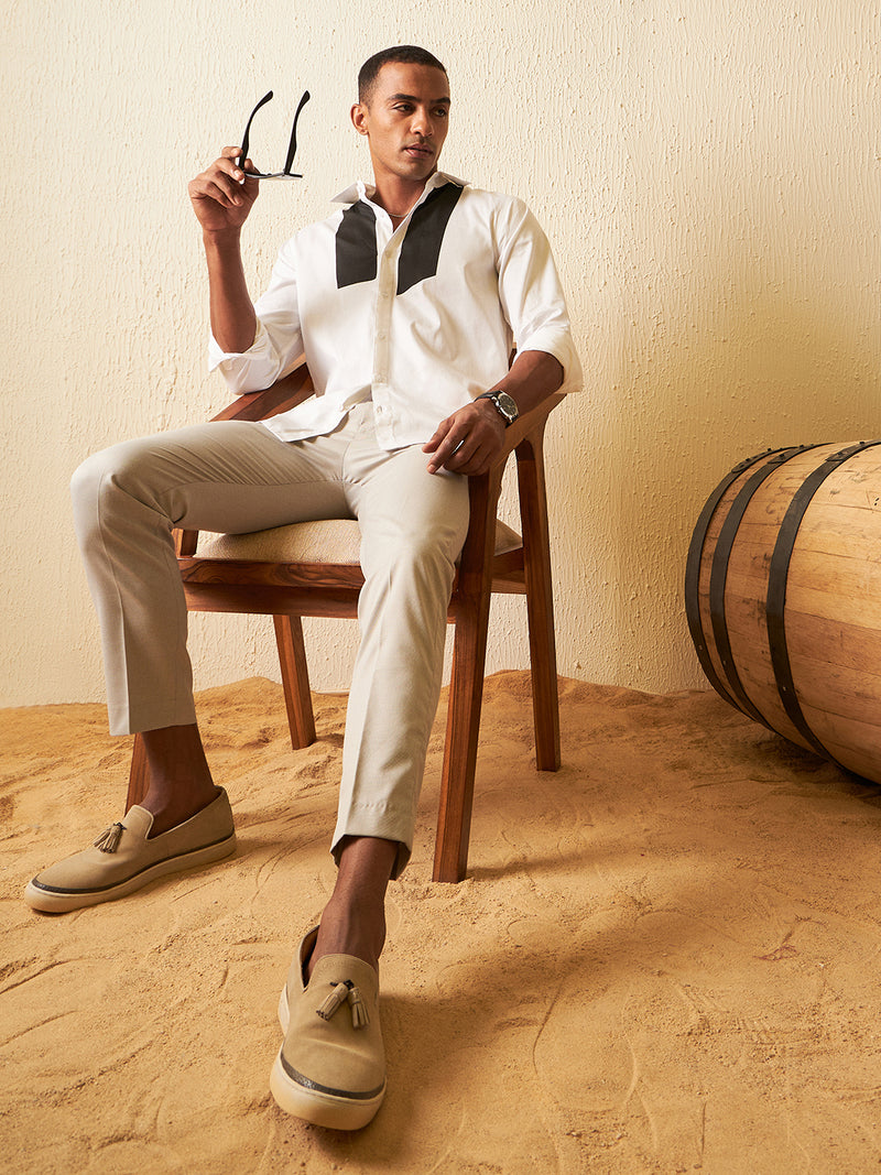 White: Full Sleeves Casual Shirt