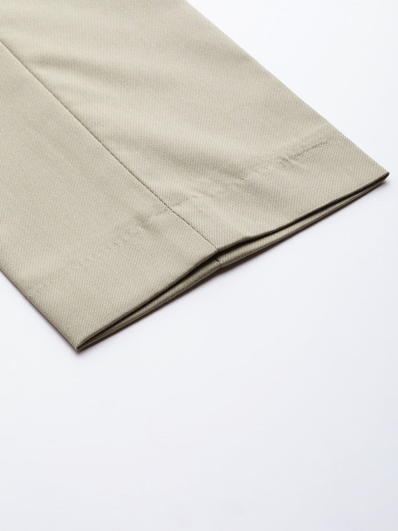 DENNISON Men Beige Smart Tapered Fit Easy Wash Trousers