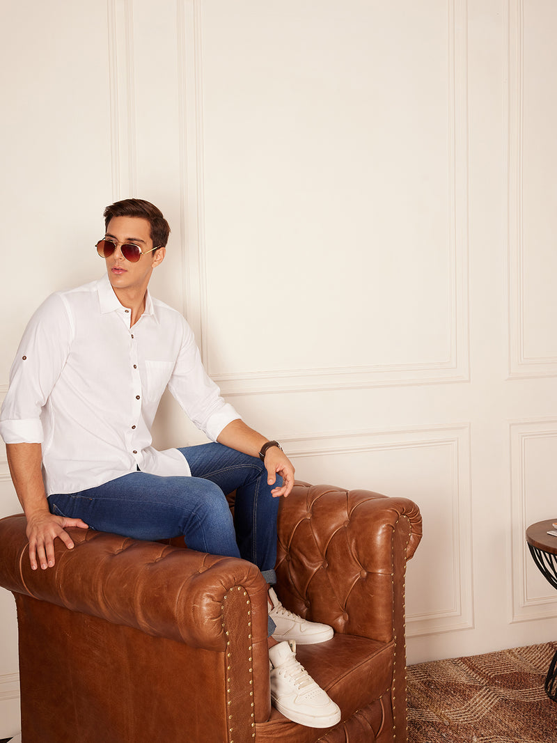 White: Full Sleeves Sustainable Hemp Shirt