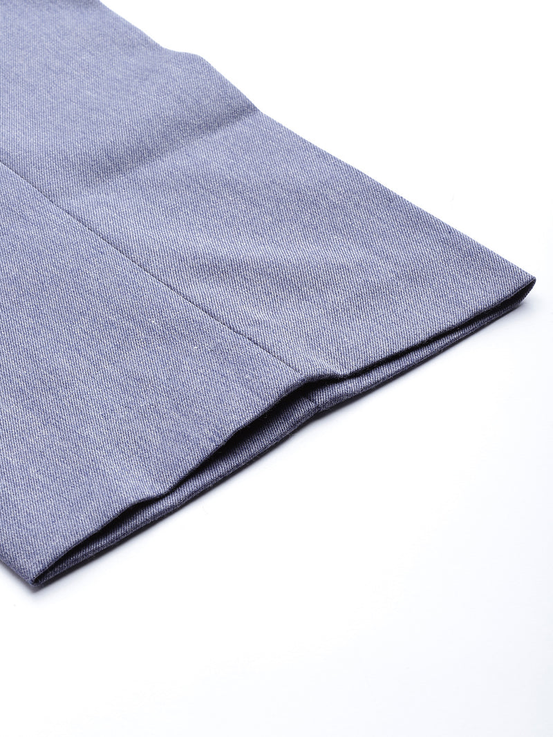 DENNISON Men Blue Smart Tapered Fit Easy Wash Trousers