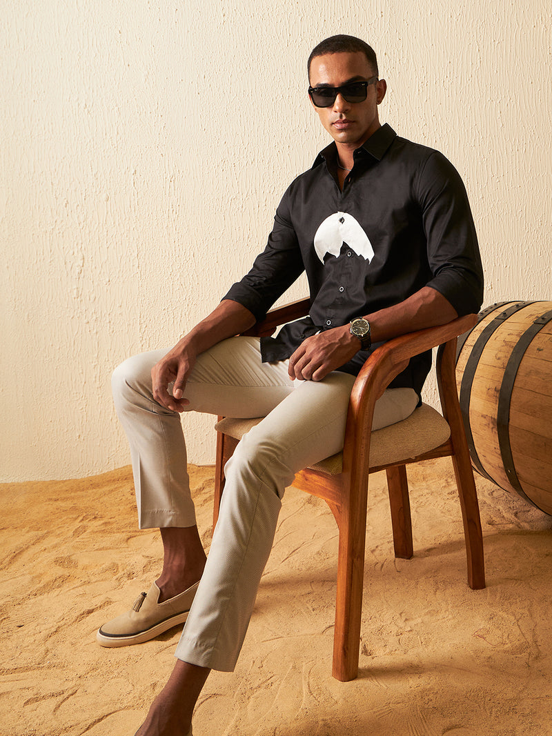 Black: Full Sleeves Casual Shirt