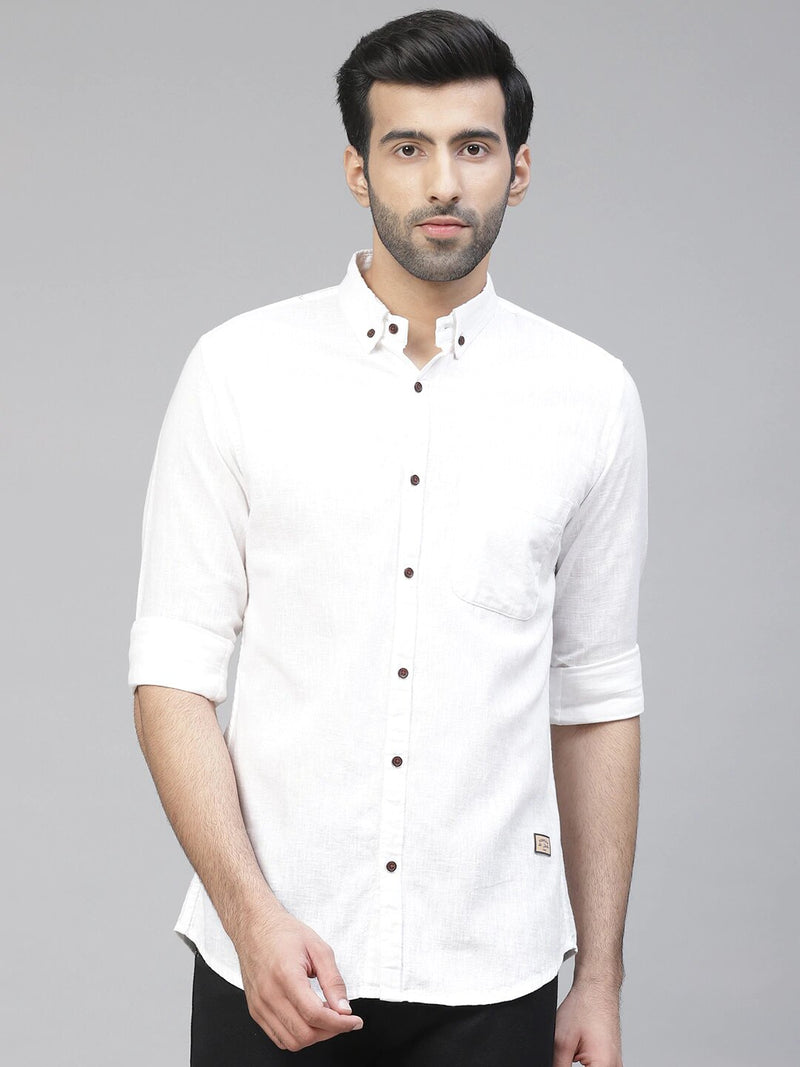White: Linen Casual Shirt