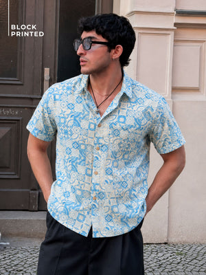 Half Sleeves Block Printed Shirt