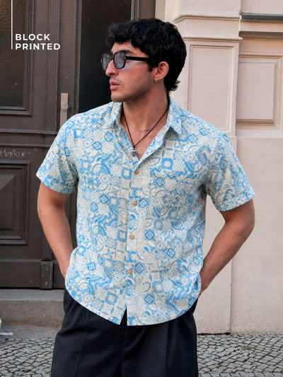 Half Sleeves Block Printed Shirt