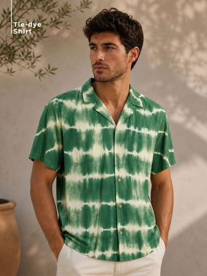 Green & Yellow Tie-Dye Shirt