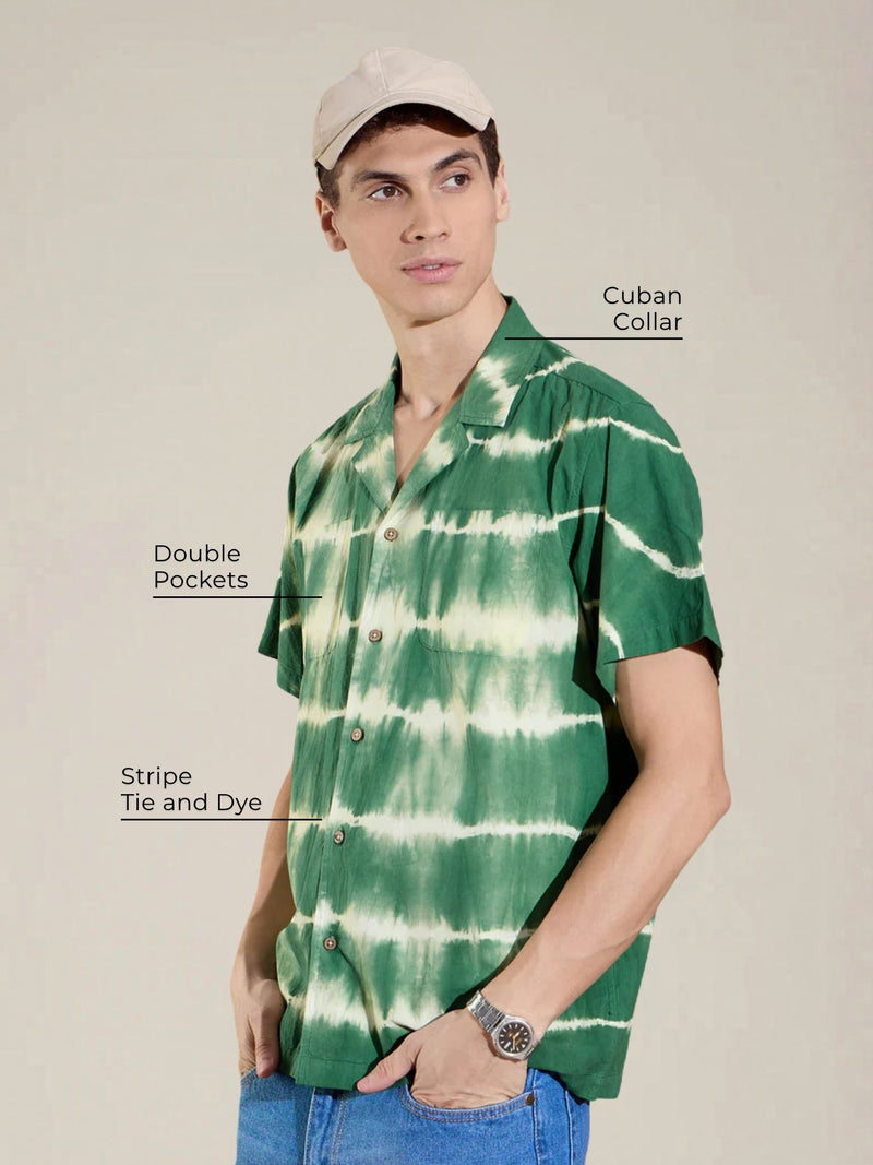 Green & Yellow Tie-Dye Shirt