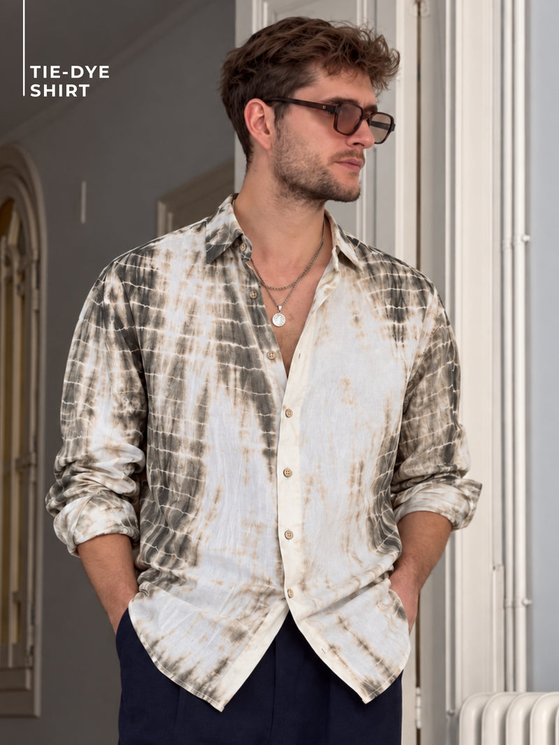 Dull Brown Tie-Dye Shirt