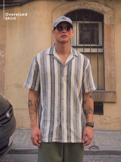 Drop Shoulder Half Sleeves Oversized Casual Shirt