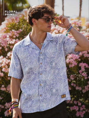 Floral Printed Drop Shoulder Oversized Casual Shirt