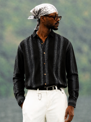 Black: Full Sleeves Stripetastic Shirt