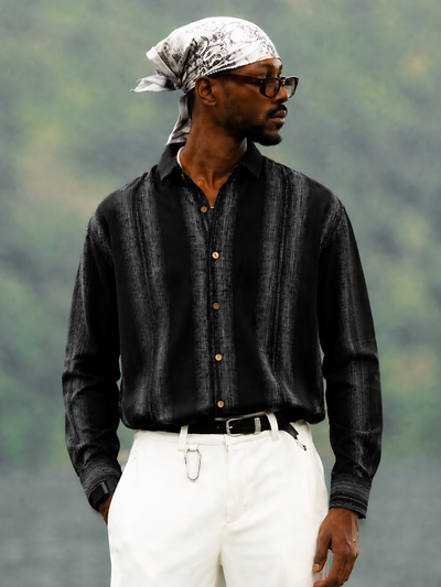 Black: Full Sleeves Stripetastic Shirt