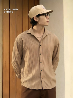 Drop Shoulder Oversized Textured Shirt
