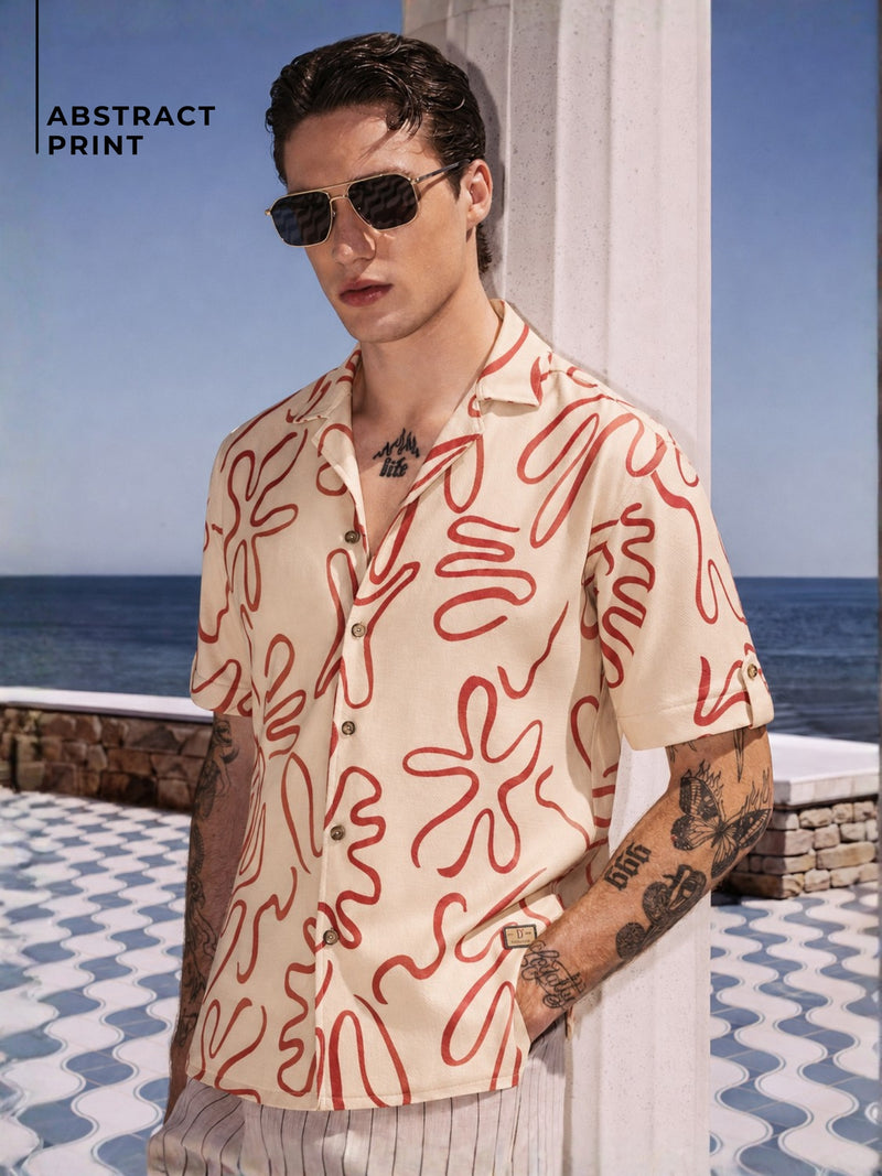 Drop Shoulder Oversized Printed Casual Shirt