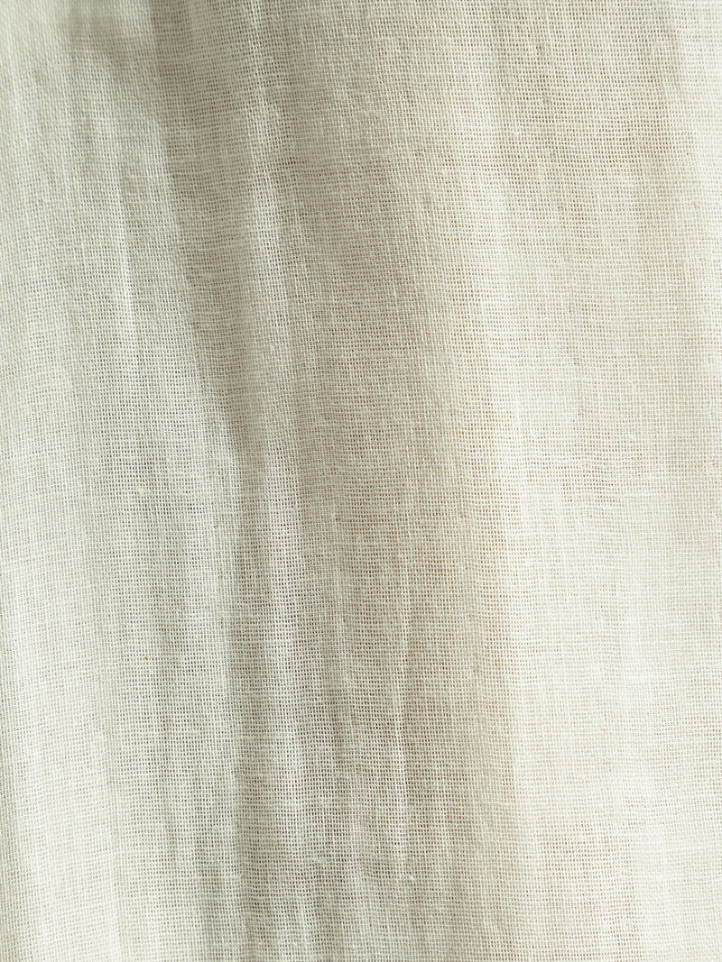 White: Half Sleeves Muslin Oversized Kurta Shirt