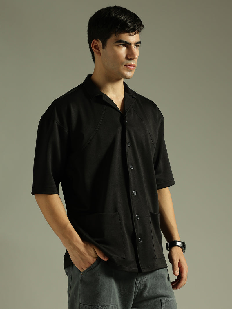 Black: Resort Wear Oversized Shirt