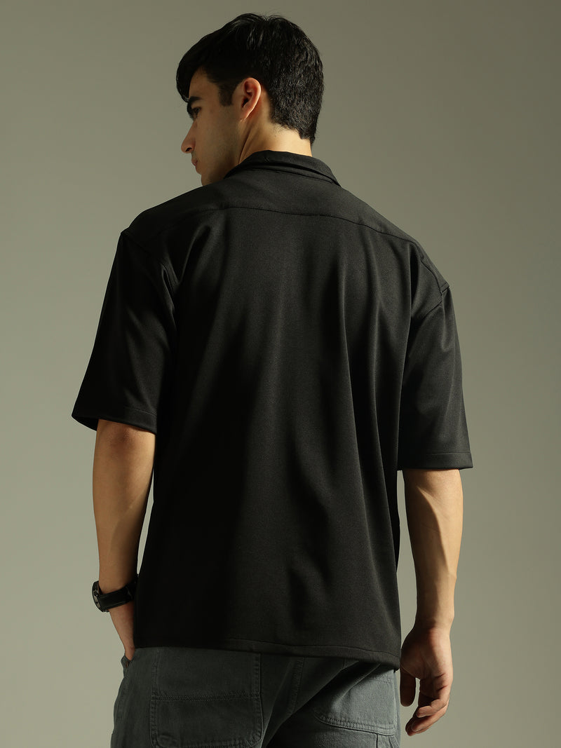 Black: Resort Wear Oversized Shirt