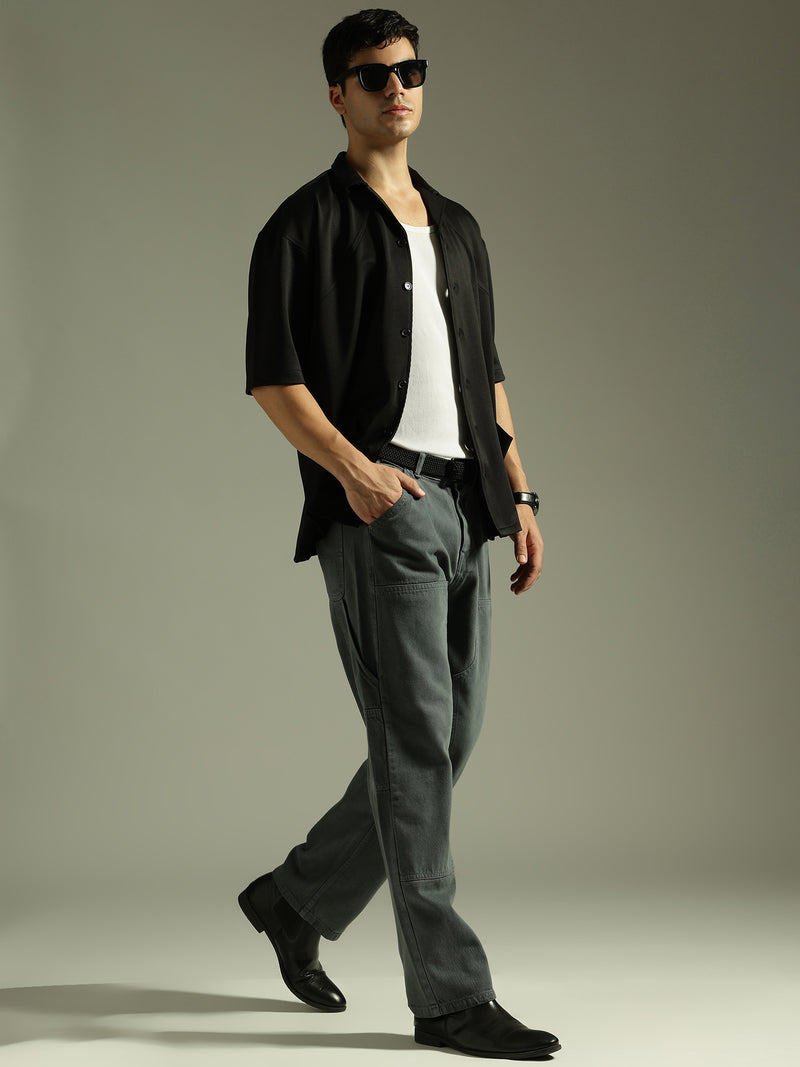 Black: Resort Wear Oversized Shirt